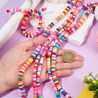 6Strands 3 Styles Handmade Polymer Clay Beads Strand CLAY-TA0002-09-1