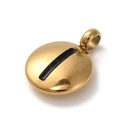 304 Stainless Steel Black Enamel Charms STAS-R009-01G-I-1