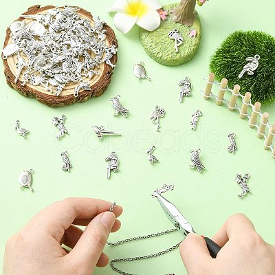 80Pcs 8 Styles Tibetan Style Alloy Pendants FIND-CJ0006-09-1