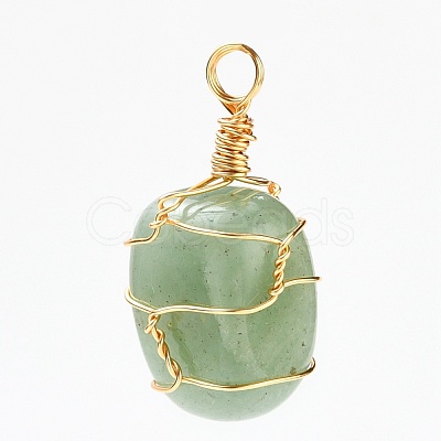 Natural Gemstone Pendants PALLOY-JF00507-1