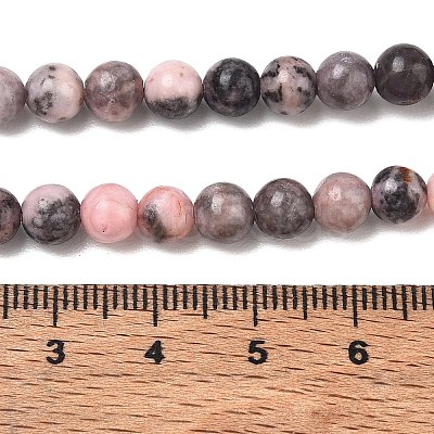 Natural Zebra Jasper Round Beads Strands X-G-E334-6mm-11-1