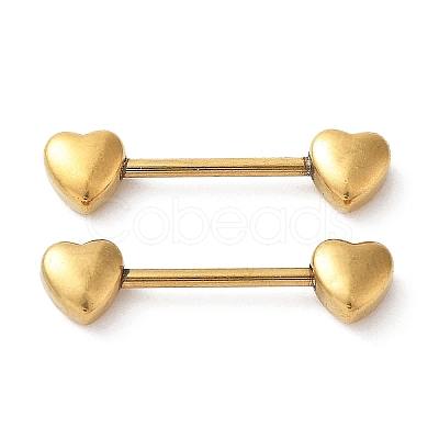 201 Stainless Steel Heart Nose Bone Rings with 304 Stainless Steel Pins AJEW-P109-02G-1