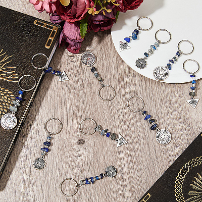 10 Sets Tibetan Style Alloy Keychain KEYC-CP0001-30-1