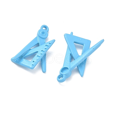 Spray Paint Alloy Pendants ENAM-K076-40B-1