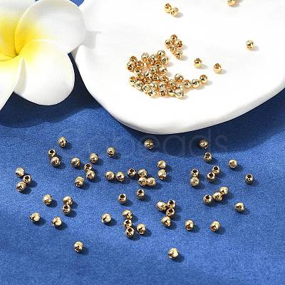 SHEGRACE Brass Textured Round Beads XGRPCU075-296G-1