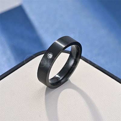Stainless Steel with Rhinestone Finger Rings FS-WGB751E-18-1