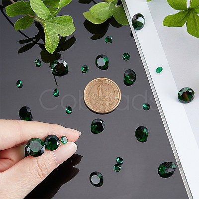 70Pcs Diamond Shaped Cubic Zirconia Pointed Back Cabochons ZIRC-GA0001-04-1