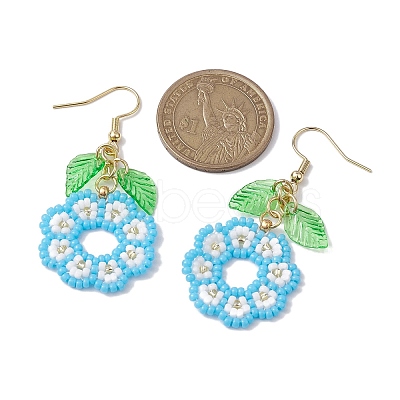 3 Pairs Handmade Seed Beads Dangle Earrings EJEW-MZ00143-1
