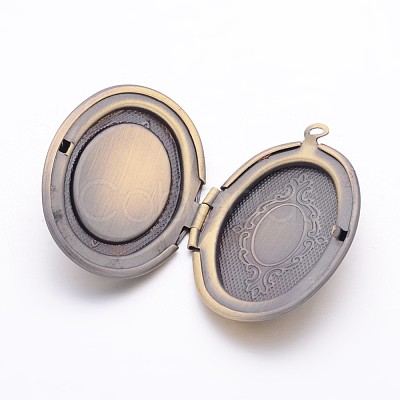 Romantic Valentines Day Ideas for Him with Your Photo Brass Locket Pendants X-ECF133-3AB-1