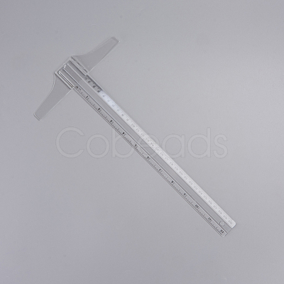 Plastic Transparent Academic T-Ruler TOOL-WH0021-67-1