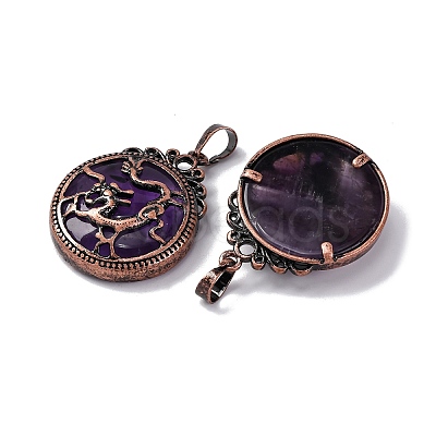Natural Amethyst Pendants G-A241-02R-21-1