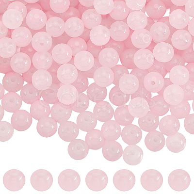 3 Strands Baking Paint Imitation Jade Glass Round Bead Strands DGLA-PA0001-01B-1