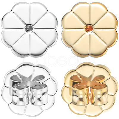 12Pcs 2 Colors Brass Friction Ear Nuts KK-BBC0014-79-1