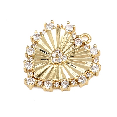 Brass Micro Pave Cubic Zirconia Pendants KK-I352-26G-01-1