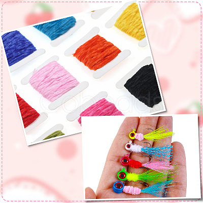 12Pcs 12 Colors Polyester Chenille Yarn Roll OCOR-SP0001-36-1