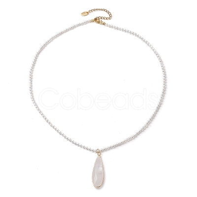 Shell Pearl Beaded Necklaces for Women NJEW-JN04980-1