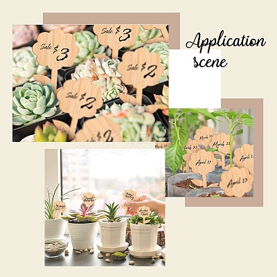 Flower Shape Bamboo Plant Labels DIY-GA0001-59-1