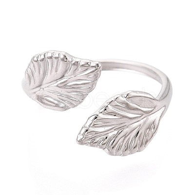 304 Stainless Steel Cuff Open Rings for Women RJEW-N052-26P-1
