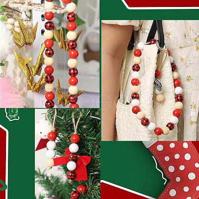 200Pcs 4 Colors Painted Natural Wood Beads WOOD-SP0001-65-1
