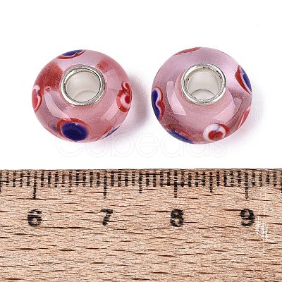 Handmade Lampwork & Brass Core European Beads LAMP-N044-05S-01-1