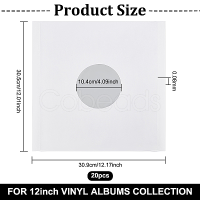 Inner Record Sleeves Acid Free Protection Covers ABAG-WH0044-20-1