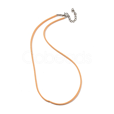 Flat Faux Suede Cord Necklace Making with Alloy Lobster Claw Clasps and Iron End Chains NJEW-Q031-02A-1