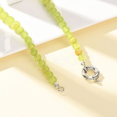Dyed Round Natural Green Jade Graduated Beaded Necklaces GG-CBAA808-05P-F-1