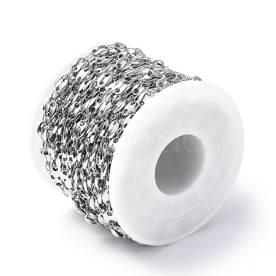 Tarnish Resistant 304 Stainless Steel Coffee Bean Link Chains CHS-E010-01P-1