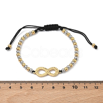 304 Stainless Steel Infinity Link Bracelets BJEW-F534-01GP-02-1