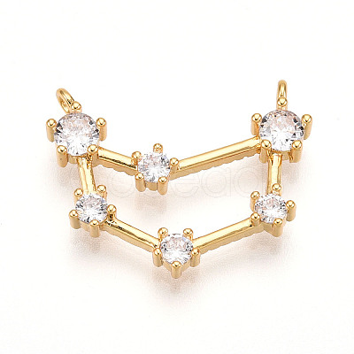 Brass Micro Pave Cubic Zirconia Pendants KK-N261-120B-G-1