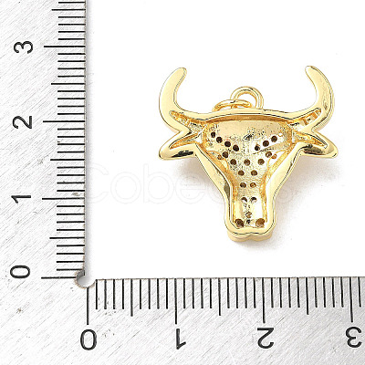 Brass Micro Pave Clear Cubic Zirconia Pendants KK-P350-01G-1