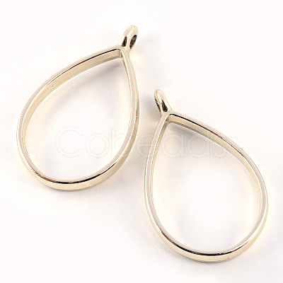 Rack Plating Alloy Teardrop Open Back Bezel Pendants X-PALLOY-S047-29E-FF-1