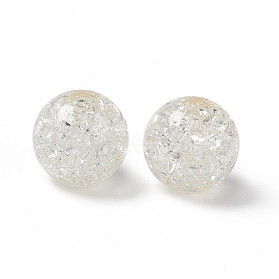 Transparent Crackle Acrylic Bead OACR-H019-02B-1