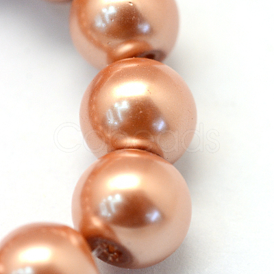 Baking Paint Pearlized Glass Pearl Round Bead Strands HY-Q003-6mm-50-1