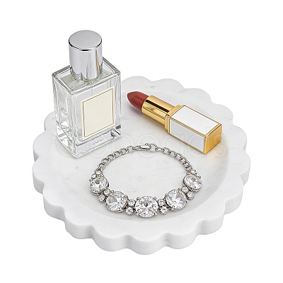 Natural Marble Jewely Display Trays for Necklaces Bracelets Earrings Rings AJEW-WH0880-75A-1