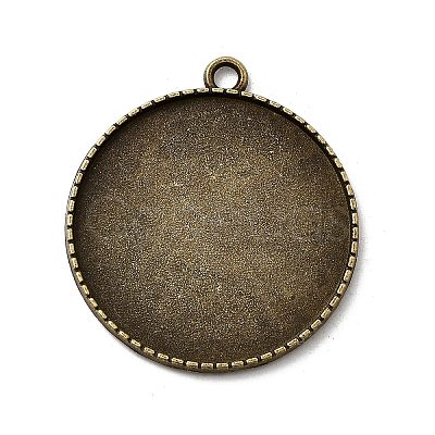 Tibetan Alloy Carved Leaf Pendant Cabochon Bezel Settings TIBEP-M018-86AB-NF-1