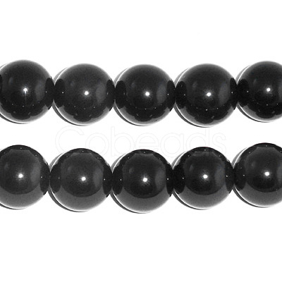 Natural Obsidian Bead Strands GSR8mmC132-1