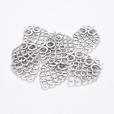 Owl Alloy Pendant Rhinestone Settings X-EA11877Y-NF-1