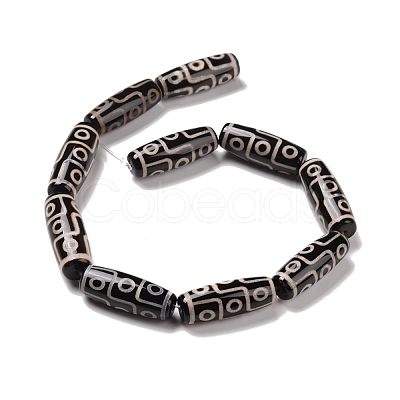 Tibetan Style 9-Eye dZi Beads Strands TDZI-G010-P01-1