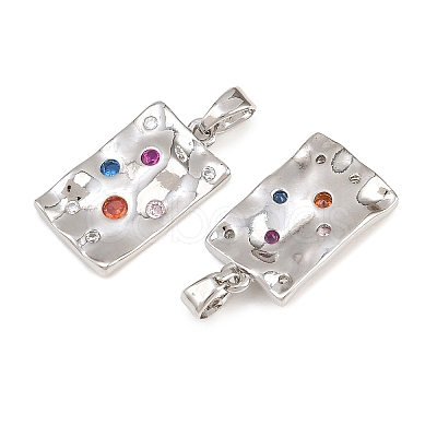 Brass Micro Pave Cubic Zirconia Pendants KK-D223-02P-1