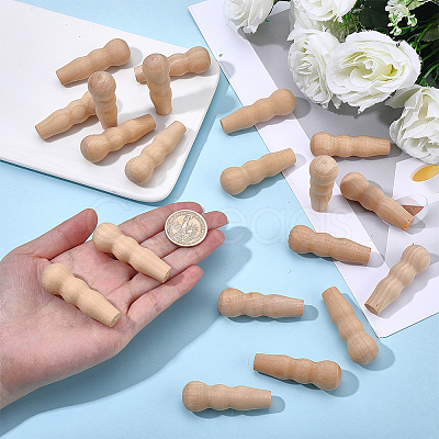 10Pcs Unfinished Wood Puppet WOOD-GF0002-42B-1