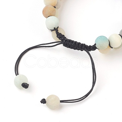 Chakra Natural Flower Amazonite Braided Bead Bracelets BJEW-O164-A08-1