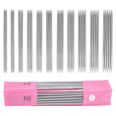 55Pcs Stainless Steel Knitting Needles Set DIY-WH0671-515-1