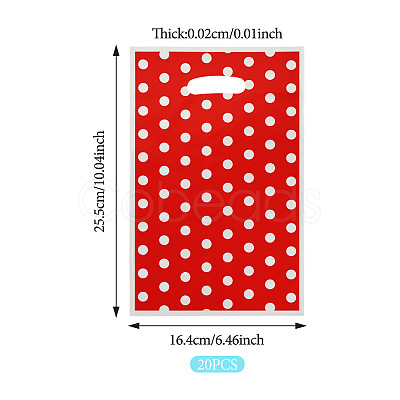 Polka Dot PET Plastic Packing Bags with Die Cut Hole Handle ABAG-TADJ0002-001F-1
