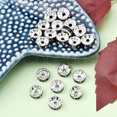 Brass Rhinestone Spacer Beads X-RB-A014-Z8mm-18S-1