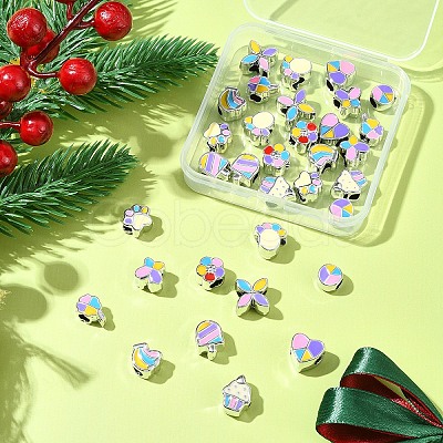 33Pcs 11 Styles CCB Plastic Large Hole Beads CCB-FS0001-12-1