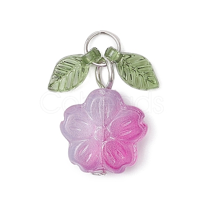 Transparent Normal Glass Pendants PALLOY-JF04571-02-1