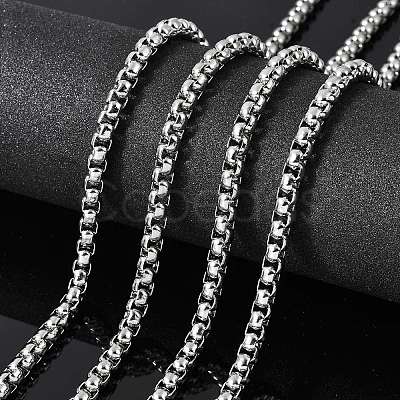 Tarnish Resistant Men's Jewelry Making 304 Stainless Steel Box Chains CHS-A003F-5.5mm-1
