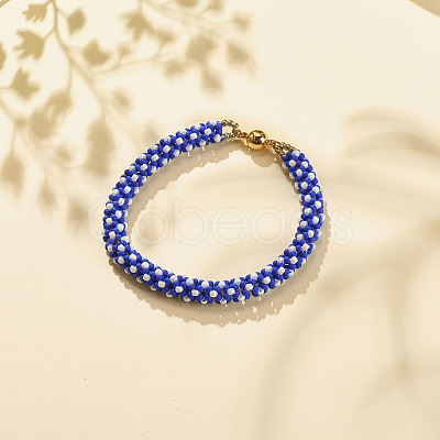 Glass Seed Crochet Beaded Bracelet BJEW-JB08083-05-1