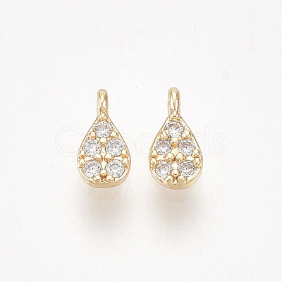 Brass Micro Pave Cubic Zirconia Charms X-KK-S350-298-1